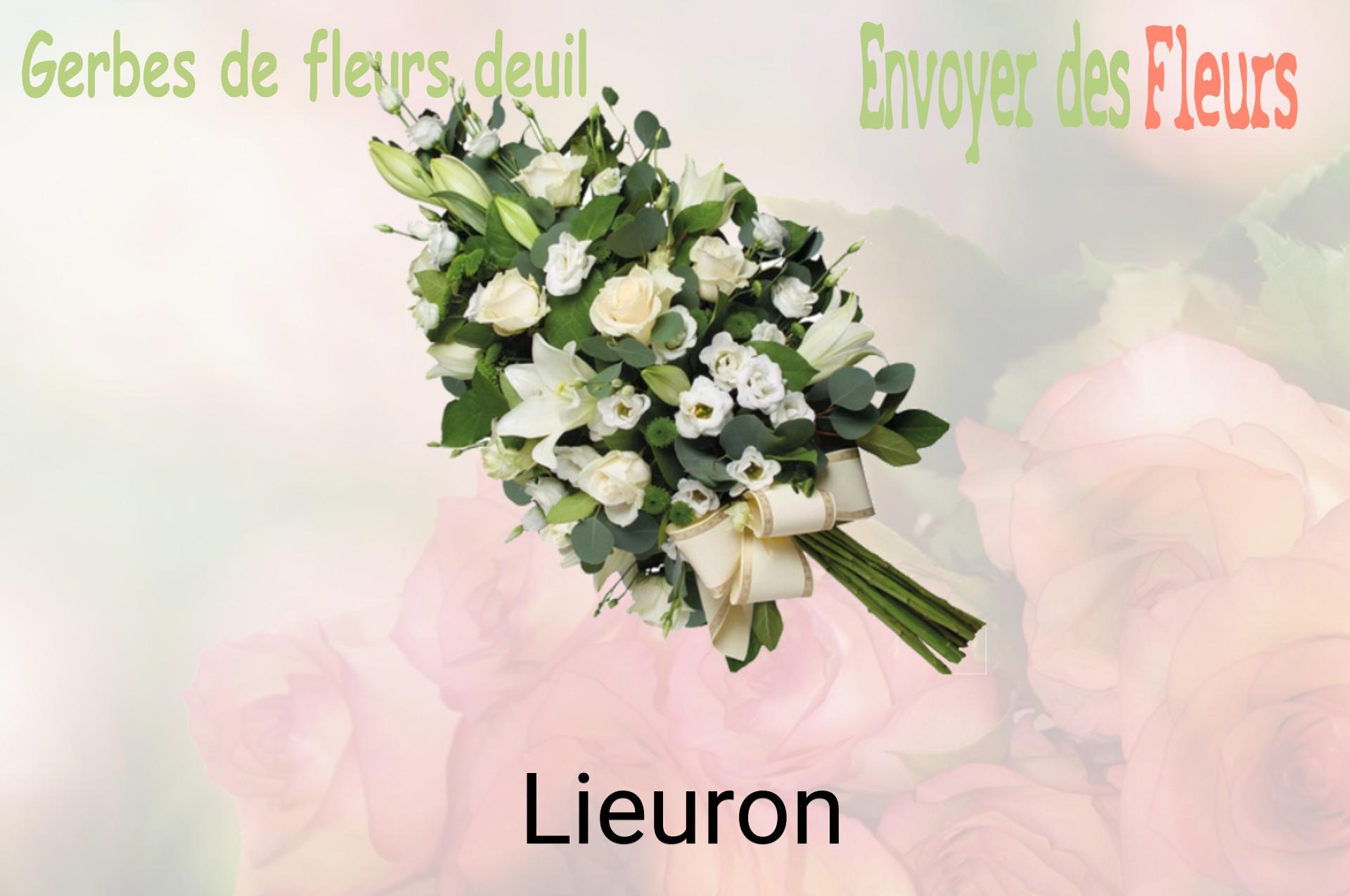 Gerbe de fleurs de deuil livrée à Lieuron